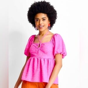 NWT Future Collective Hot Pink Top -XS